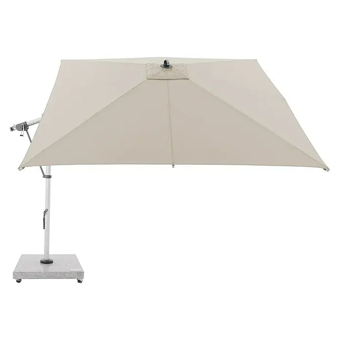 Doppler Expert Ampelschirm Expert - Natur, Bespannungsmaß (L x B): 300 x 300 cm - Beiger quadratischer Freiarmschirm mit Rollfuß für den Außenbereich.