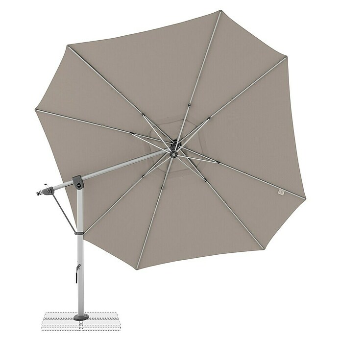 Doppler Expert Ampelschirm Expert 400 Side (Sand, Durchmesser Bespannung: 400 cm) | BAUHAUS