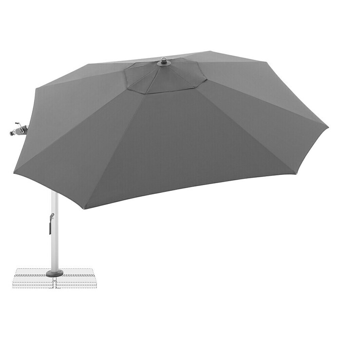 Doppler Expert Ampelschirm Expert 400 Side (Sand, Durchmesser Bespannung: 400 cm) | BAUHAUS