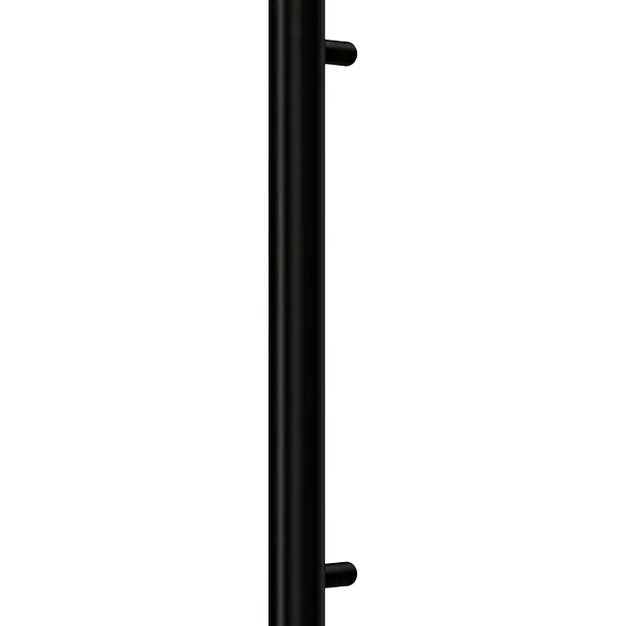 Aurelis Haustür BH 521 - 110 x 210 cm, DIN Anschlag: Rechts, Graphitgrau/Weiß - Schwarzer vertikaler Griff mit zwei Befestigungspunkten.