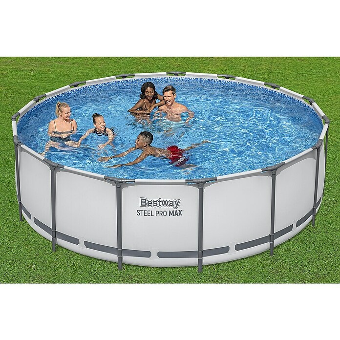 Bestway Montažni bazen Steel Pro Max  (Ø x V: 4,57 x 122 cm, Siva, 16.015 l) | Bazeni z okvirjem | Montažni bazeni | Vrtni bazeni | Bazeni | Vrt in prosti čas | Izdelki | BAUHAUS