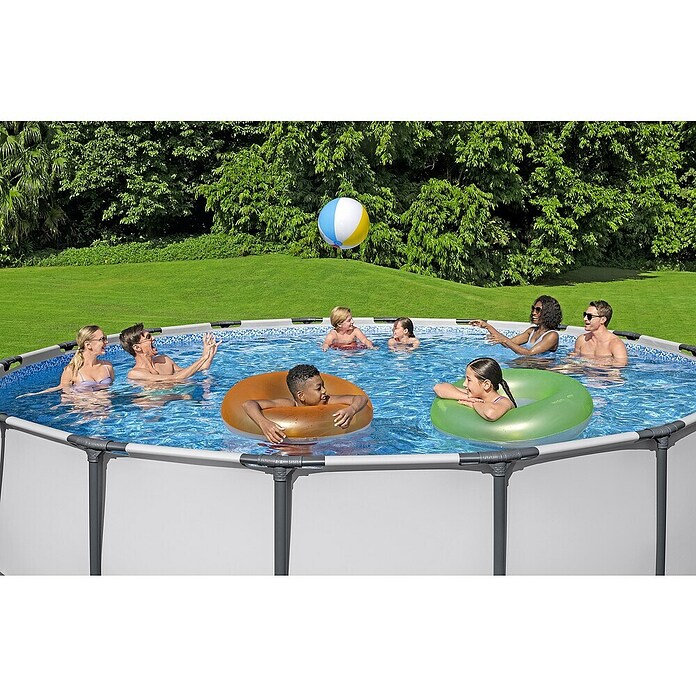 Bestway Montažni bazen Steel Pro Max  (Ø x V: 4,57 x 122 cm, Siva, 16.015 l) | Bazeni z okvirjem | Montažni bazeni | Vrtni bazeni | Bazeni | Vrt in prosti čas | Izdelki | BAUHAUS