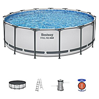 Bestway Montažni bazen Steel Pro Max (Ø x V: 4,57 x 122 cm, Siva, 16.015 l)