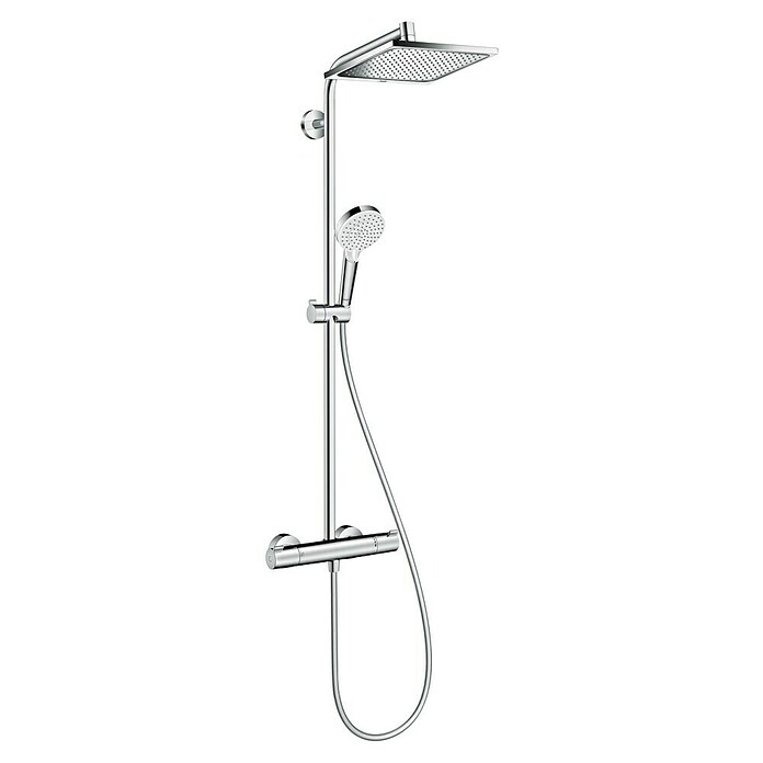 Hansgrohe Crometta Überkopfbrausen-Set E 240 (Mit Thermostatarmatur, Lochabstand: 103,4 cm, Anzahl Funktionen: 2, Chrom)