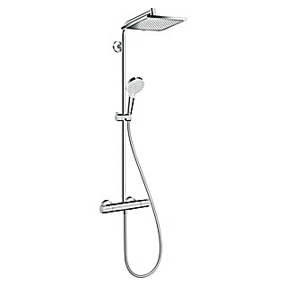 Hansgrohe Crometta Duschsystem E 240 (Mit Thermostatarmatur, Lochabstand: 103,4 cm, Anzahl Strahlarten: 2 Stk., Chrom)