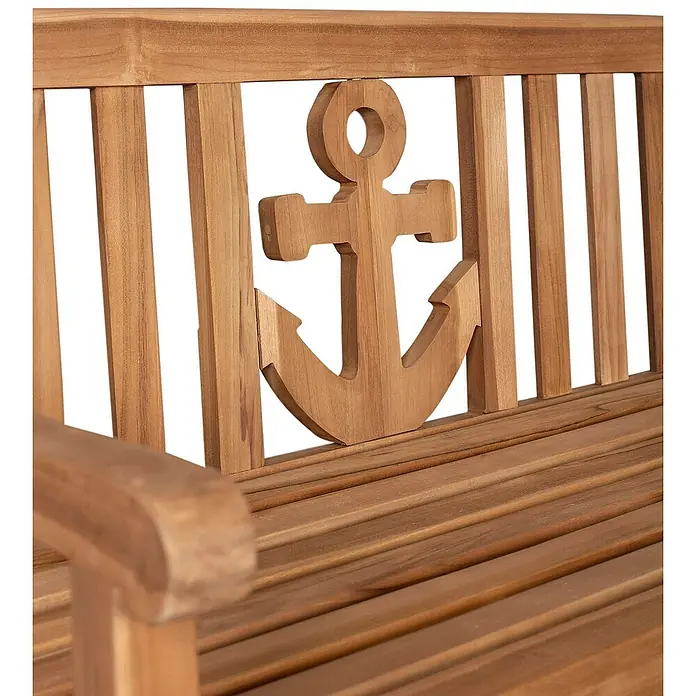 Bene Living Gartenbank Anker - B x T x H: 120 x 60 x 94 cm, Teakholz, Natur