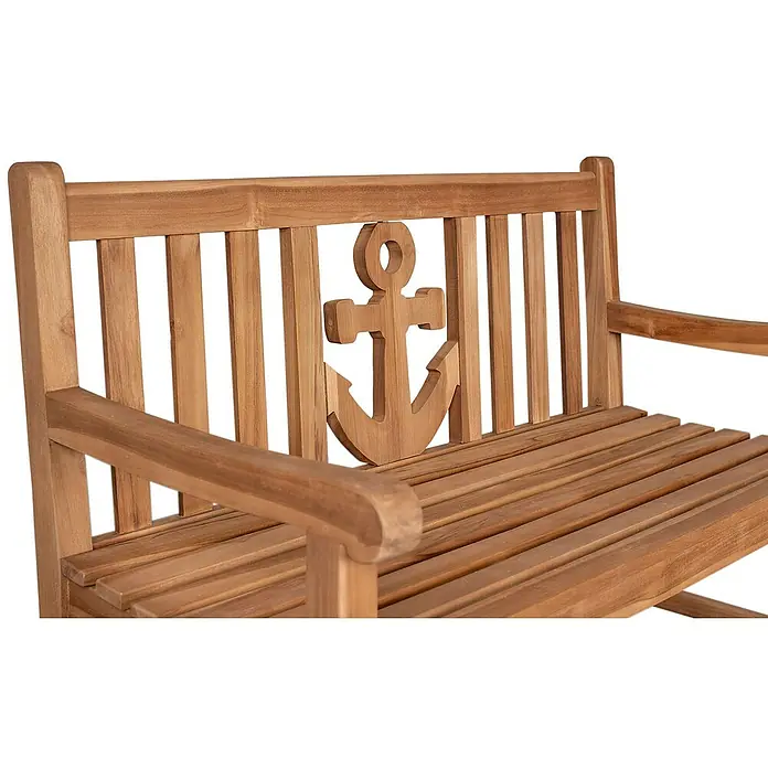 Bene Living Gartenbank Anker - B x T x H: 120 x 60 x 94 cm, Teakholz, Natur
