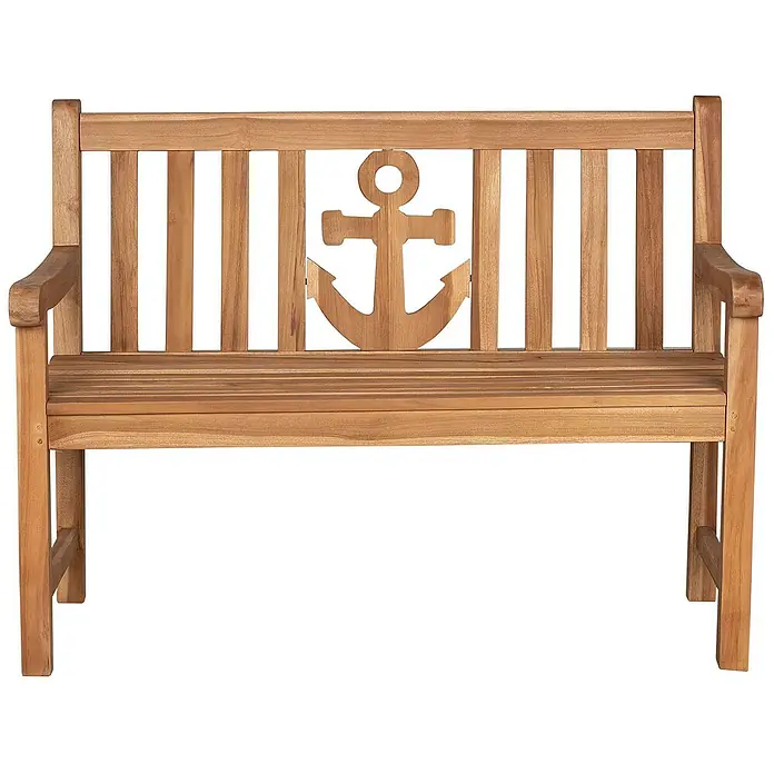 Bene Living Gartenbank Anker - B x T x H: 120 x 60 x 94 cm, Teakholz, Natur