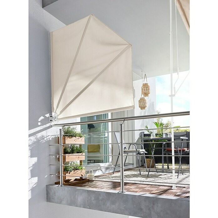 Sunfun Balkonfächer (Beige, 1,4 x 1,4 m)