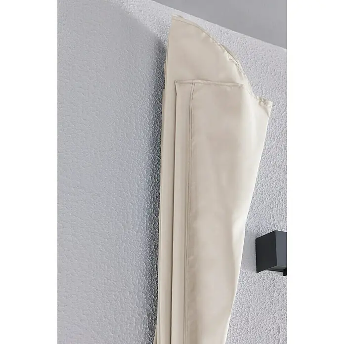 Sunfun Balkonfächer - Beige, 1,4 x 1,4 m - Hellbeiger Stoffbezug, sauber gefaltet, mit sichtbaren Nähten.