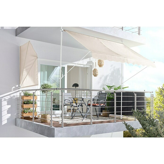 Sunfun Balkonfächer (Beige, 1,4 x 1,4 m)