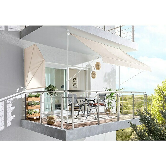 Sunfun Balkonfächer (Beige, 1,4 x 1,4 m)