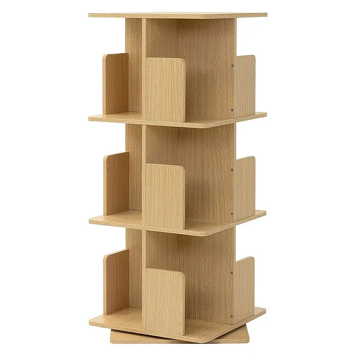 ML-Design Holzregal Spielzeugregal drehbar 360 Grad Regal Standregal freistehend Drehregal - Anzahl Böden: 5 Stk., Beige