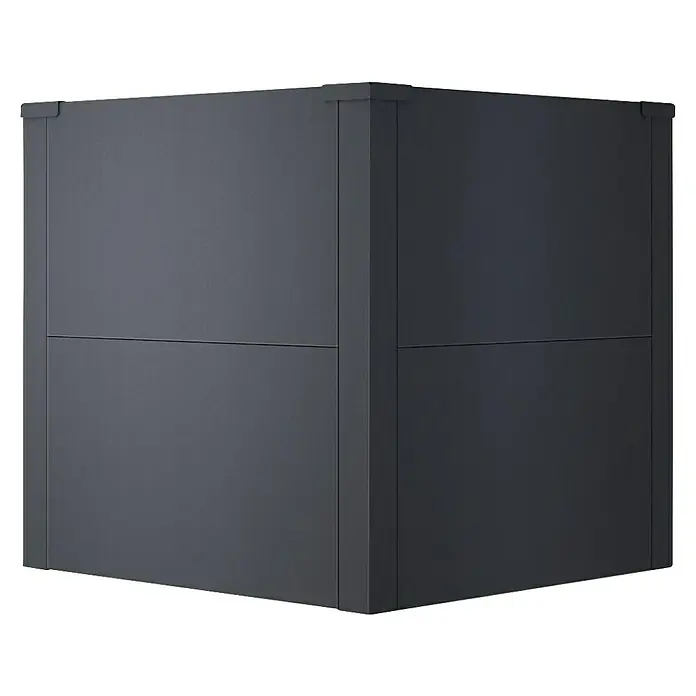 Metzler Hochbeet - 50 x 50 x 50 cm, Stahl, Eisenglimmer - Dunkelgraues modulares Quader-Element mit Paneelen und stabiler Eckkonstruktion, ideal für Außenbereiche oder als Stauraum.