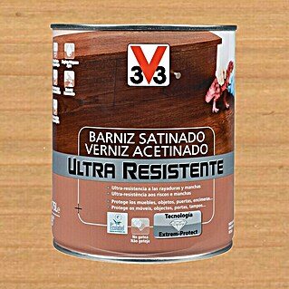 V33 Barniz para madera Satinado Ultra Resistente (Roble claro, Satinado, 750 ml)