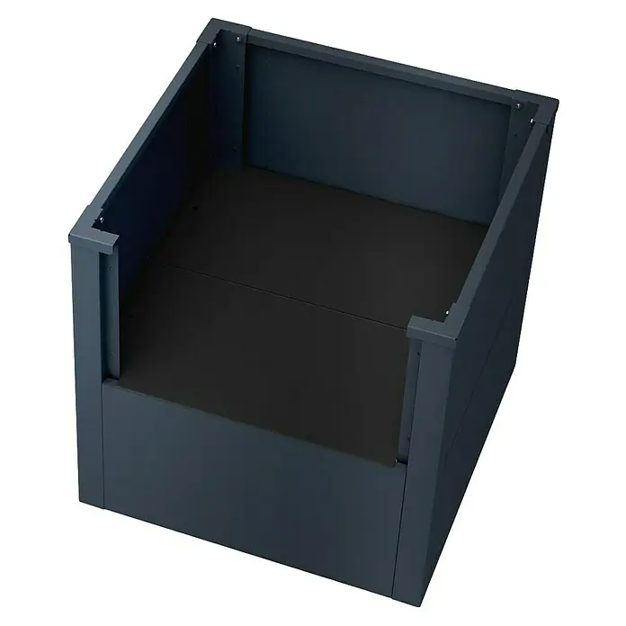 Metzler Zwischenboden - Passend für: Metzler Hochbeete (50 x 50 x 50 cm) - Leeres, dunkelgraues Hochbeet aus Metall für die Gartenbepflanzung.