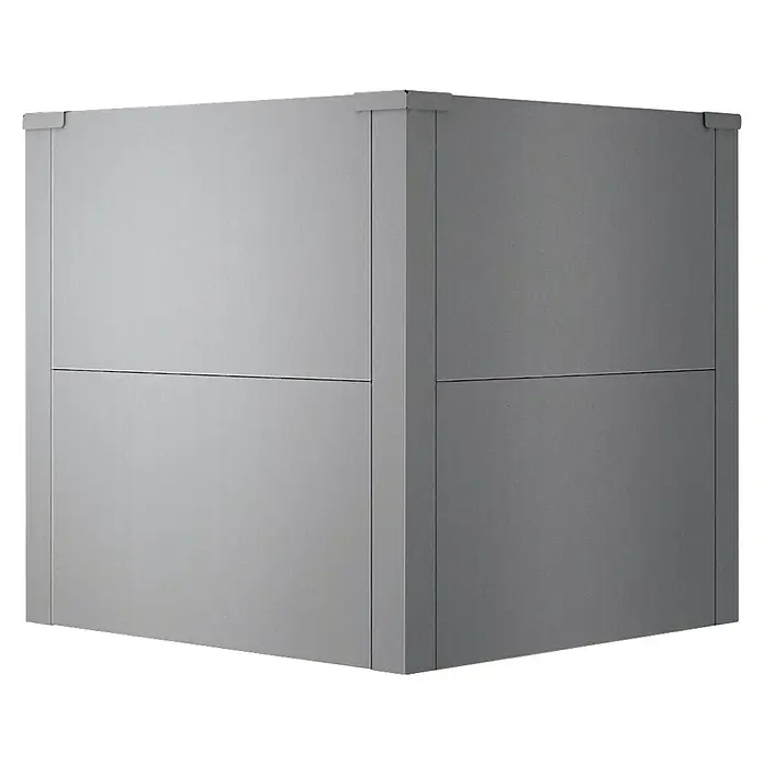 Metzler Hochbeet - 50 x 50 x 50 cm, Stahl, Grau - Graues modulares Eckelement mit Paneeldesign.