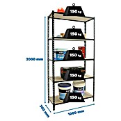 Simonrack Maderclick Estantería metálica Plus (Al x An x Pr: 200 x 100 x 30 cm, Capacidad de carga por balda: 150 kg, Número de baldas: 5 ud., Inserción, Antracita) | BAUHAUS