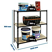 Simonrack Maderclick Estantería metálica Plus (Al x An x Pr: 90 x 100 x 40 cm, Capacidad de carga por balda: 150 kg, Número de baldas: 3 ud., Inserción, Antracita) | BAUHAUS