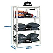 Simonrack Simonclassic Estantería metálica Comfort (Al x An x Pr: 150 x 90 x 30 cm, Capacidad de carga por balda: 100 kg, Número de baldas: 4 ud., Atornillado, Blanco) | BAUHAUS