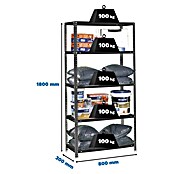 Simonrack Simonclassic Estantería metálica Comfort Mini (Al x An x Pr: 180 x 80 x 30 cm, Capacidad de carga por balda: 100 kg, Número de baldas: 5 ud., Atornillado, Antracita) | BAUHAUS