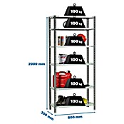 Simonrack Simonclassic Estantería metálica Comfort Mini (Al x An x Pr: 200 x 80 x 30 cm, Capacidad de carga por balda: 100 kg, Número de baldas: 6 ud., Atornillado, Antracita/Blanco) | BAUHAUS