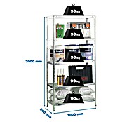 Simonrack Simonclassic Estantería metálica Comfort Superplus (Al x An x Pr: 200 x 110 x 30 cm, Capacidad de carga por balda: 90 kg, Número de baldas: 5 ud., Atornillado, Galvanizado) | BAUHAUS
