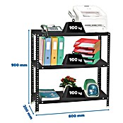 Simonrack Simonclassic Estantería metálica Comfort Mini (Al x An x Pr: 90 x 80 x 30 cm, Capacidad de carga por balda: 100 kg, Número de baldas: 3 ud., Atornillado, Antracita) | BAUHAUS