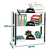 Simonrack Simonclassic Estantería metálica Comfort Mini (Al x An x Pr: 100 x 80 x 40 cm, Capacidad de carga por balda: 100 kg, Número de baldas: 3 ud., Atornillado, Antracita/Blanco) | BAUHAUS