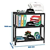 Simonrack Simonclassic Estantería metálica Comfort Mini (Al x An x Pr: 100 x 80 x 40 cm, Capacidad de carga por balda: 100 kg, Número de baldas: 3 ud., Atornillado, Antracita) | BAUHAUS