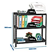 Simonrack Simonclassic Estantería metálica Comfort Plus (Al x An x Pr: 90 x 100 x 40 cm, Capacidad de carga por balda: 100 kg, Número de baldas: 3 ud., Atornillado, Antracita) | BAUHAUS