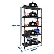 Simonrack Simonclick Estantería metálica Mini (Al x An x Pr: 180 x 80 x 30 cm, Capacidad de carga por balda: 180 kg, Número de baldas: 5 ud., Inserción, Antracita) | BAUHAUS