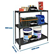 Simonrack Simonclick Estantería metálica Plus (Al x An x Pr: 90 x 100 x 30 cm, Capacidad de carga por balda: 180 kg, Número de baldas: 3 ud., Inserción, Antracita) | BAUHAUS