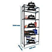 Simonrack Simonclick Estantería metálica Mini (Al x An x Pr: 250 x 80 x 40 cm, Capacidad de carga por balda: 180 kg, Número de baldas: 6 ud., Inserción, Antracita/Blanco) | BAUHAUS