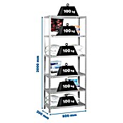 Simonrack Simonclassic Estantería metálica Comfort Mini (Al x An x Pr: 200 x 80 x 30 cm, Capacidad de carga por balda: 100 kg, Número de baldas: 6 ud., Atornillado, Gris) | BAUHAUS