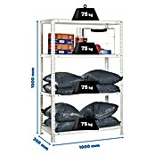Simonrack Simonclassic Estantería metálica Advantage Plus (Al x An x Pr: 150 x 100 x 30 cm, Capacidad de carga por balda: 75 kg, Número de baldas: 4 ud., Atornillado, Blanco) | BAUHAUS