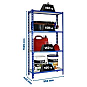 Simonrack Maderclick Estantería metálica (Al x An x Pr: 150 x 90 x 40 cm, Capacidad de carga por balda: 150 kg, Número de baldas: 4 ud., Inserción, Azul) | BAUHAUS