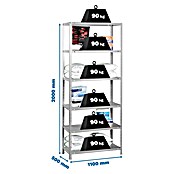 Simonrack Simonclassic Estantería metálica Comfort Superplus (Al x An x Pr: 200 x 110 x 50 cm, Capacidad de carga por balda: 90 kg, Número de baldas: 6 ud., Atornillado, Gris) | BAUHAUS