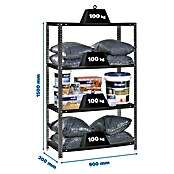 Simonrack Simonclassic Estantería metálica Comfort (Al x An x Pr: 150 x 90 x 30 cm, Capacidad de carga por balda: 100 kg, Número de baldas: 4 ud., Atornillado, Antracita) | BAUHAUS