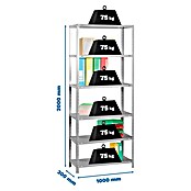 Simonrack Simonclassic Estantería metálica Advantage Plus (Al x An x Pr: 200 x 100 x 30 cm, Capacidad de carga por balda: 75 kg, Número de baldas: 6 ud., Atornillado, Gris) | BAUHAUS