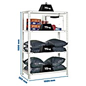 Simonrack Simonclassic Estantería metálica Advantage Plus (Al x An x Pr: 150 x 100 x 30 cm, Capacidad de carga por balda: 75 kg, Número de baldas: 4 ud., Atornillado, Galvanizado) | BAUHAUS
