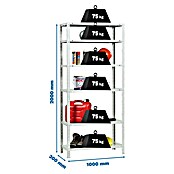 Simonrack Simonclassic Estantería metálica Advantage Plus (Al x An x Pr: 200 x 100 x 30 cm, Capacidad de carga por balda: 75 kg, Número de baldas: 6 ud., Atornillado, Blanco) | BAUHAUS