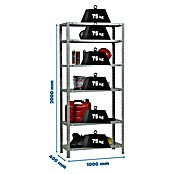 Simonrack Simonclassic Estantería metálica Advantage Plus (Al x An x Pr: 200 x 100 x 40 cm, Capacidad de carga por balda: 75 kg, Número de baldas: 6 ud., Atornillado, Galvanizado) | BAUHAUS