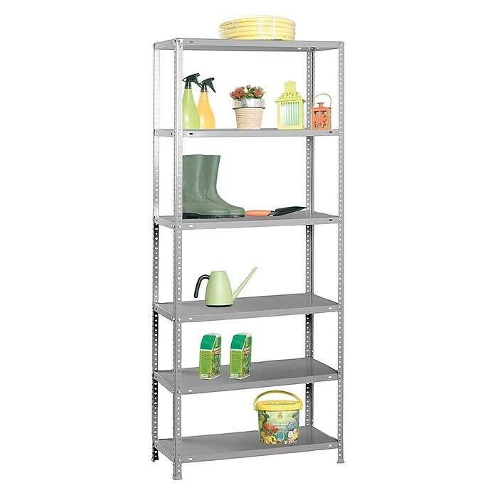 Simonrack Simonclassic Estantería metálica Advantage Plus (Al x An x Pr: 200 x 100 x 40 cm, Capacidad de carga por balda: 75 kg, Número de baldas: 6 ud., Atornillado, Gris) | BAUHAUS