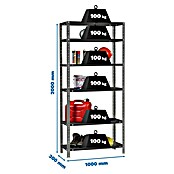 Simonrack Simonclassic Estantería metálica Comfort Plus (Al x An x Pr: 200 x 100 x 30 cm, Capacidad de carga por balda: 100 kg, Número de baldas: 6 ud., Atornillado, Antracita) | BAUHAUS