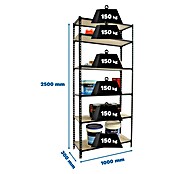 Simonrack Maderclick Estantería metálica Plus (Al x An x Pr: 250 x 100 x 30 cm, Capacidad de carga por balda: 150 kg, Número de baldas: 6 ud., Inserción, Antracita) | BAUHAUS