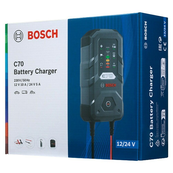 Bosch Polnilec akumulatorja C70  (Primerno za: Svinčeno-kislinske baterije) | 2766 - Ladegeräte/Stationen/Starthilfe | BDDD - Auto-Werkstatt | BDD - Autozubehör | BD - Autozubehör | B - Werkz/Masch/Maschzubeh/Auto | BAUHAUS