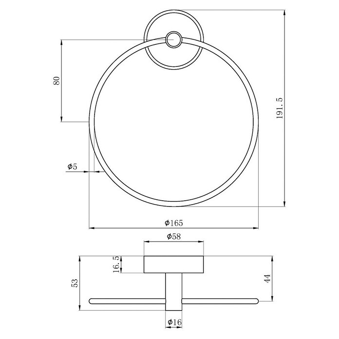 Toallero de anilla Fusión (Ancho: 16,5 cm, Cromo, Brillante) | BAUHAUS