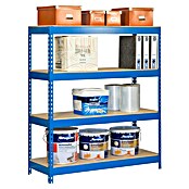 Simonrack Bricoforte Estantería para cargas pesadas Chipboard (Al x An x Pr: 200 x 120 x 45 cm, Capacidad de carga por balda: 300 kg, Número de baldas: 4 ud., Inserción, Azul) | BAUHAUS
