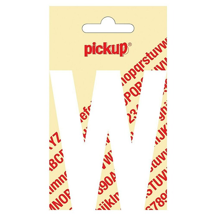 Pickup Sticker (Motief: W, Wit, Hoogte: 90 mm)